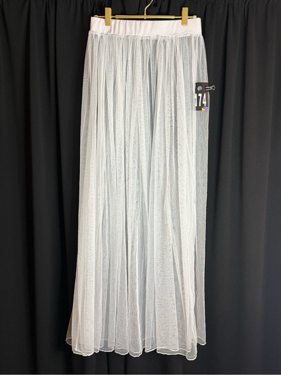 Unknown Dresses & Skirts - Light Gray Mesh Maxi Skirt - slightly tented